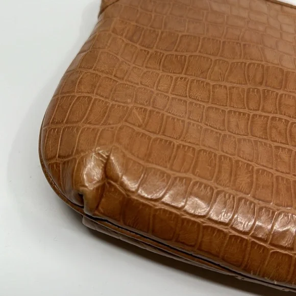 Vintage 80’s Fendi tan embossed crocodile shoulder crossbody bag - Picture 8 of 14